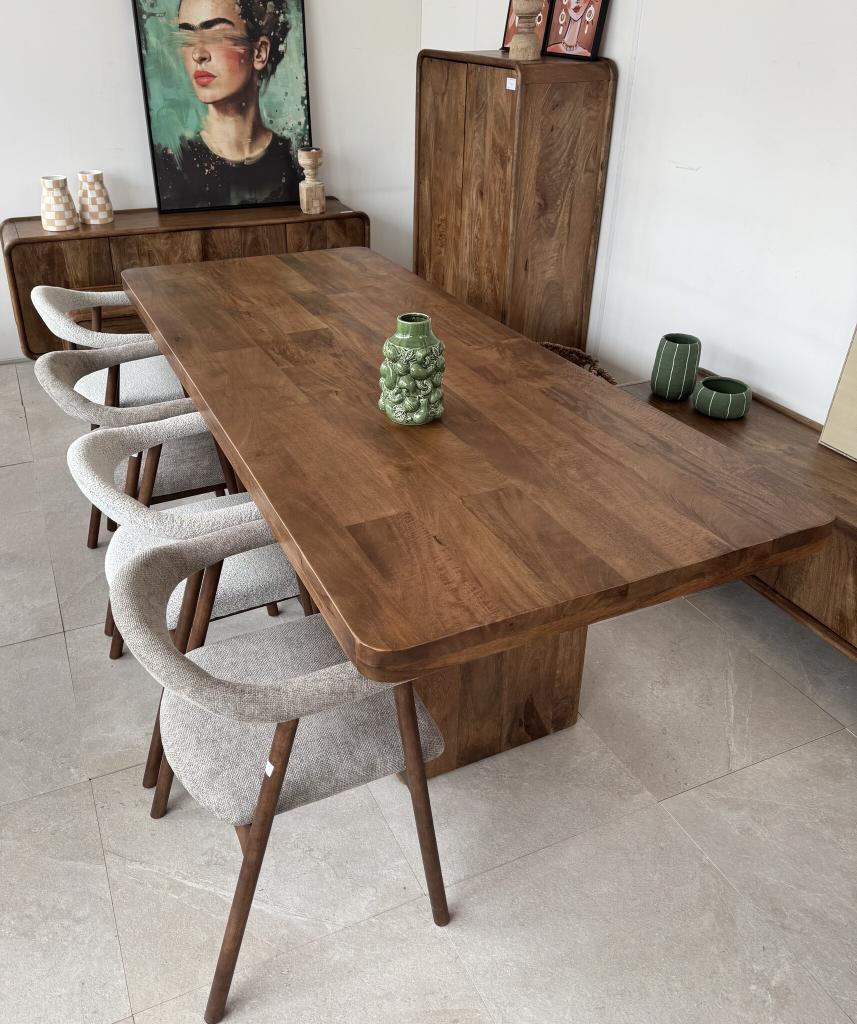 Magazijn Leegverkoop Grote eettafel Edward massief mangohout, Hout, Nieuw, Ophalen of Verzenden, Info@wkhome.nl