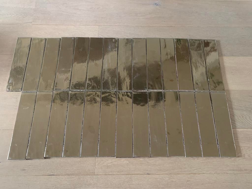 Goud Craquelé 27 Tegels Handgevormd 0,6m² - Hobbyproject, Doe-het-zelf en Verbouw, Tegels, Ophalen, Nieuw, Minder dan 20 cm, 20 tot 40 cm