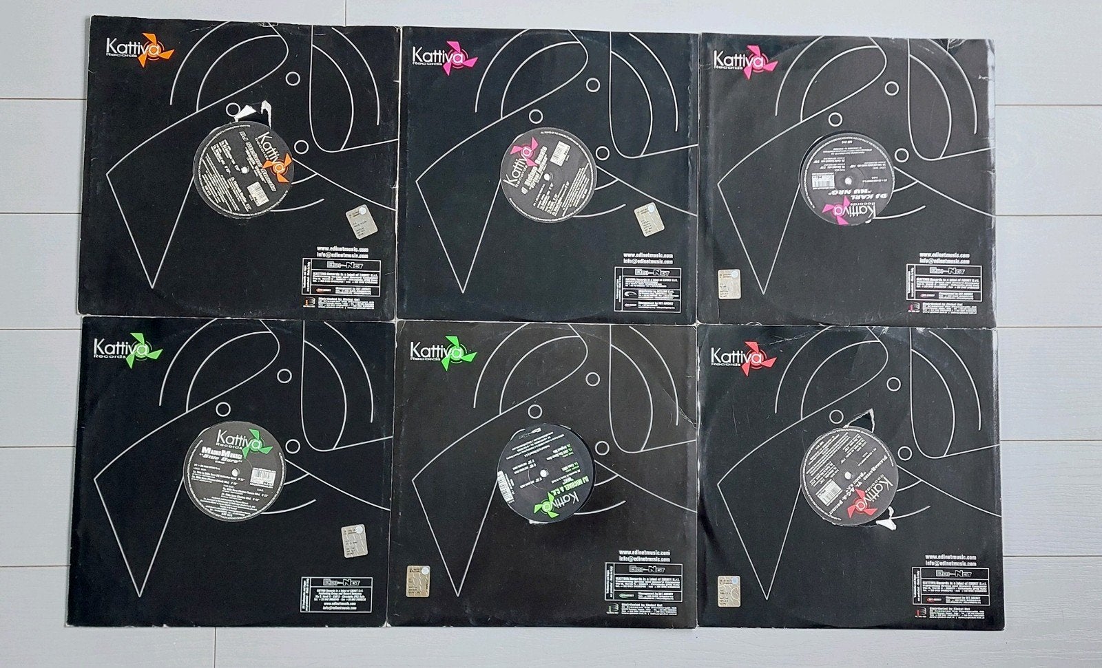 6x Kattiva Records Early Italian Hardstyle vinyl, Cd's en Dvd's, Vinyl | Dance en House, Ophalen of Verzenden, Gebruikt, 12 inch