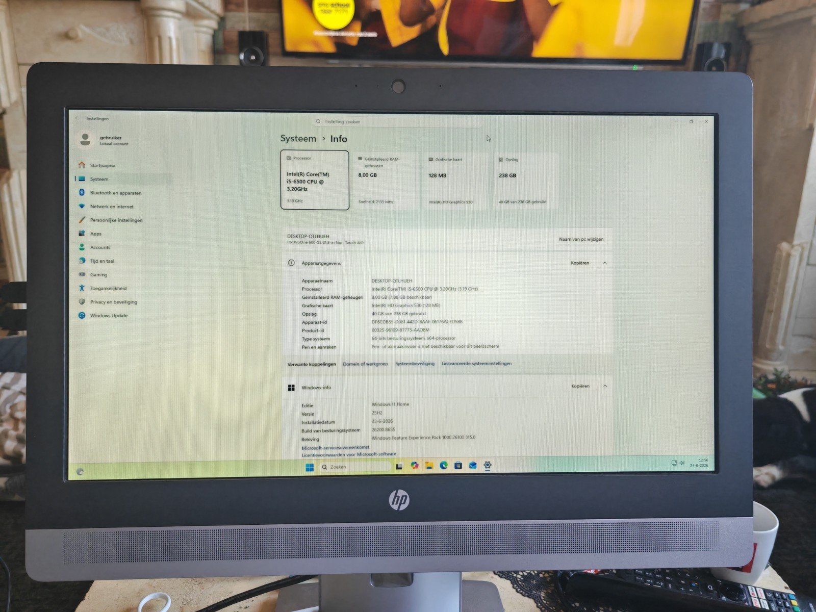 Te koop mooie all in one pc, Computers en Software, Hp, 256 GB, 8 GB, Ophalen of Verzenden