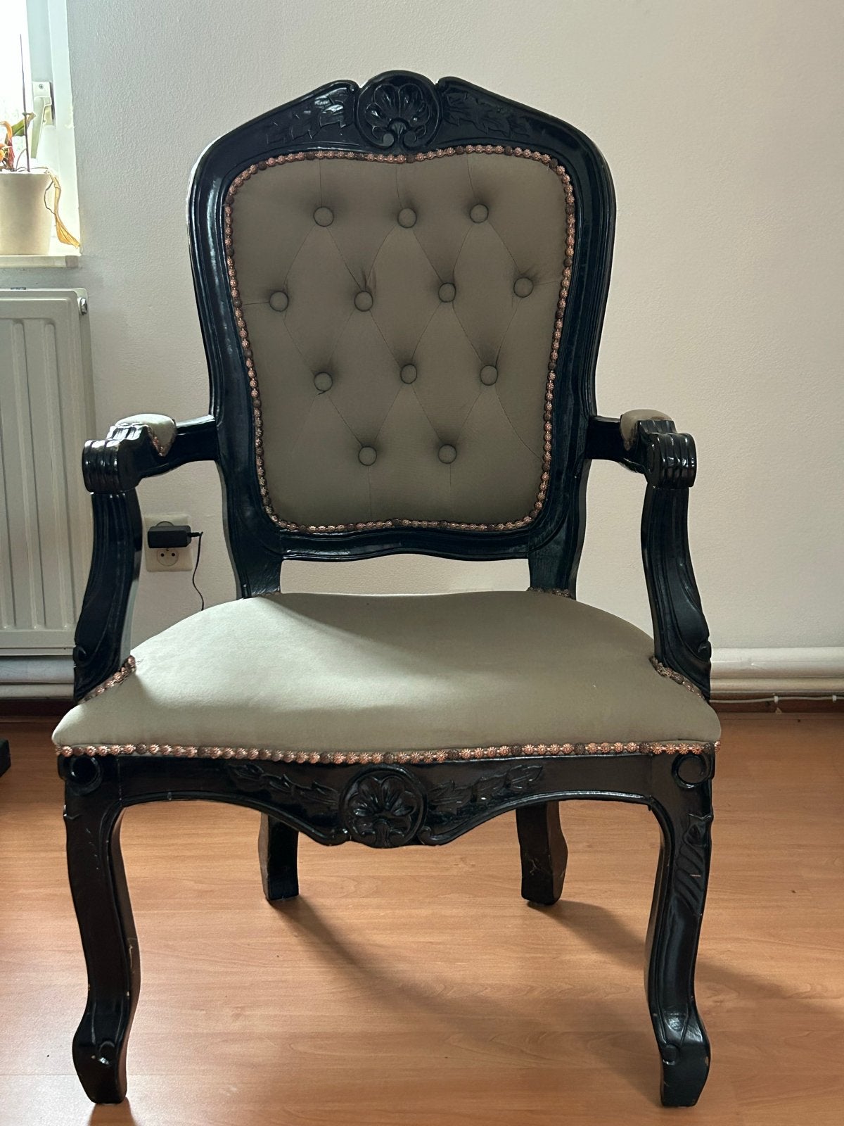 Moderne Barok Stijl Fauteuil - Eyecatcher voor je Interieur, Ophalen, Gebruikt, Zwart, Eén
