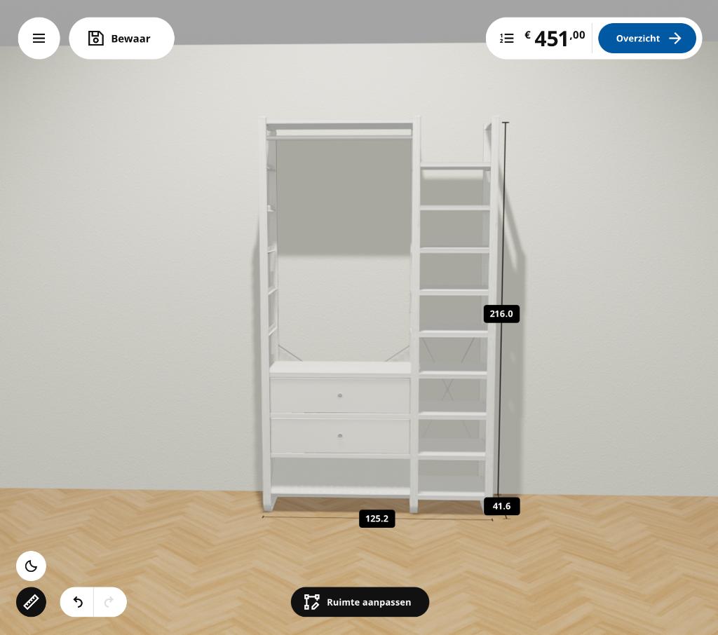 ELVARLI - Ikea kast, Ophalen, 100 tot 150 cm, Zo goed als nieuw, Open witte kast