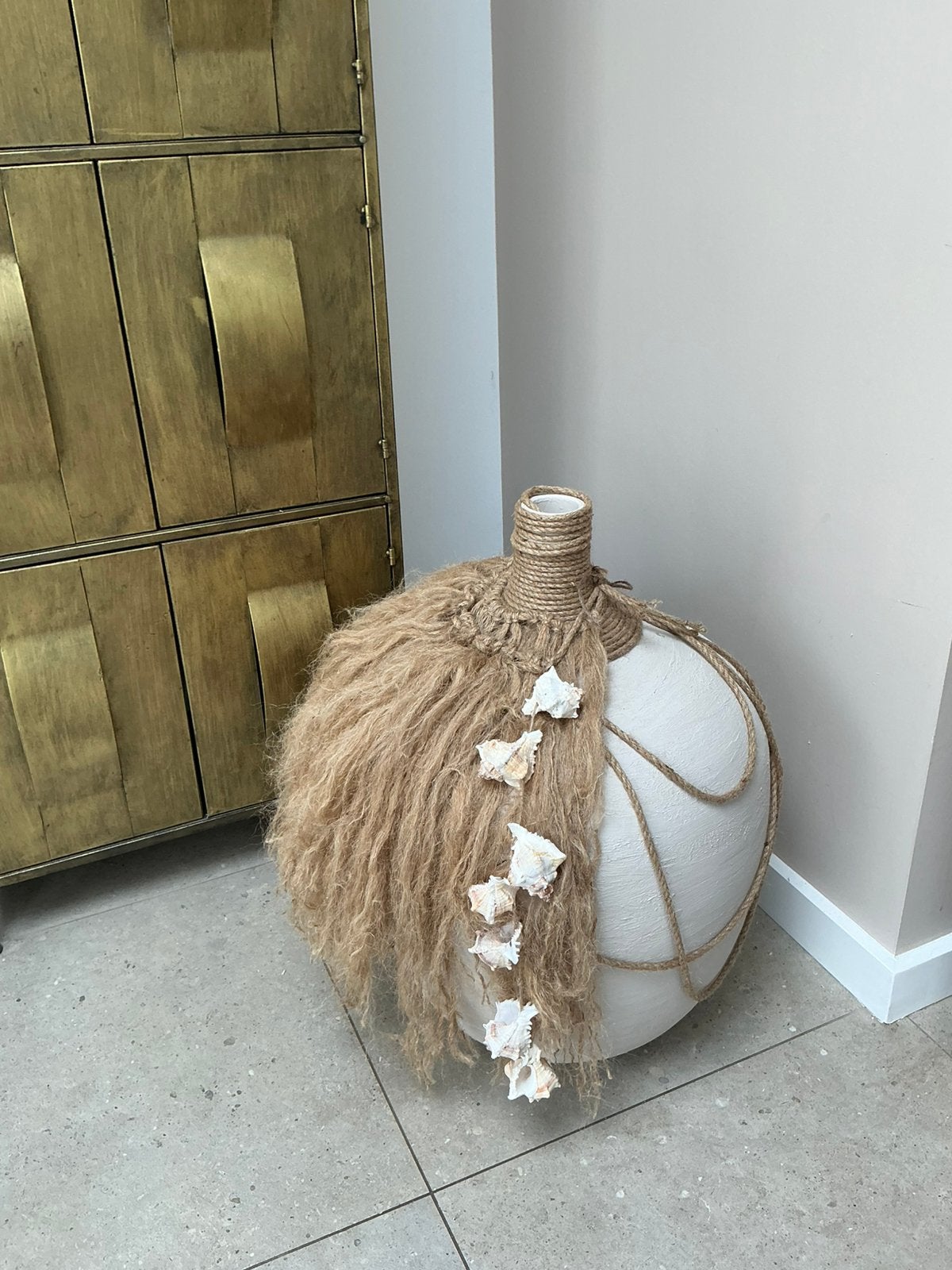 Mega grote gistfles/ vaas, Ophalen, Beige, 70 cm, Glas