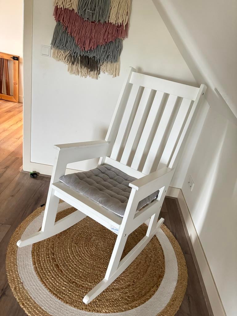 Witte schommelstoel merk Holland, Kinderen en Baby's, Kinderkamer | Tafels en Stoelen, Ophalen of Verzenden, Gebruikt