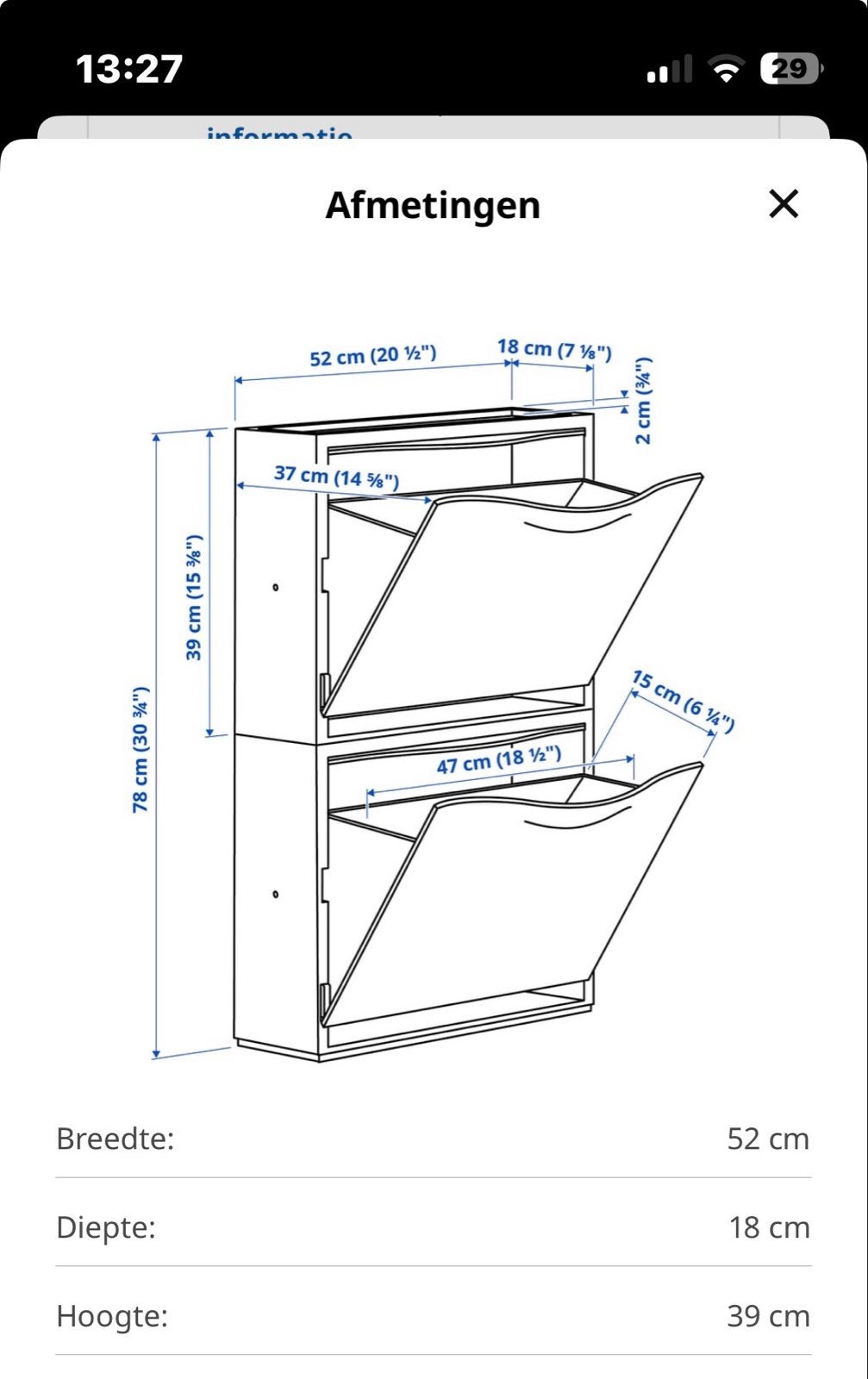 IKEA Trones schoenenkast - 6 losse elementen, Ophalen, Gebruikt