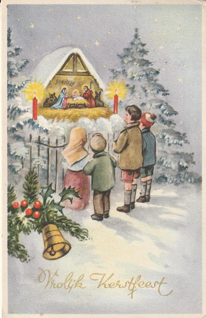 Vrolijk Kerstfeest 1963, Ophalen of Verzenden, 1960 tot 1980, Gelopen, Feest(dag)