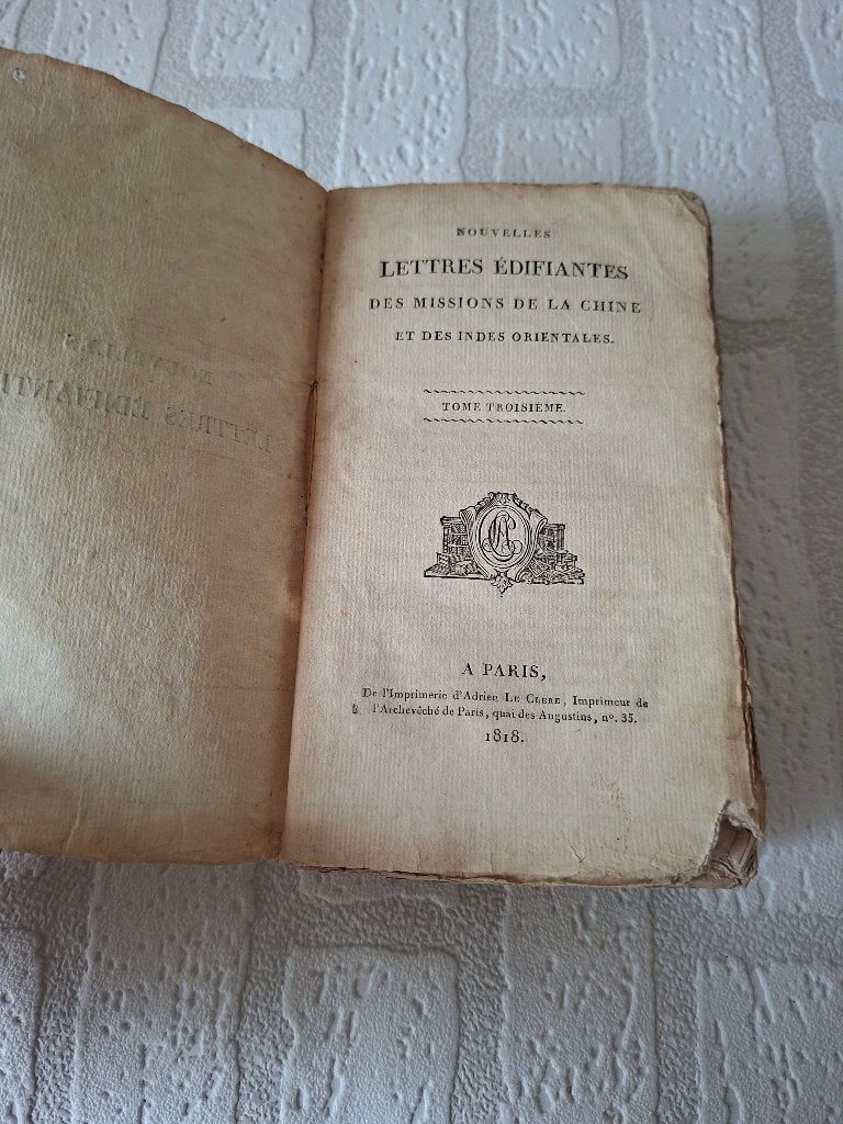1818 Nouvelles Lettres Édifiantes des Missions de la Chine, Antiek en Kunst, Ophalen of Verzenden