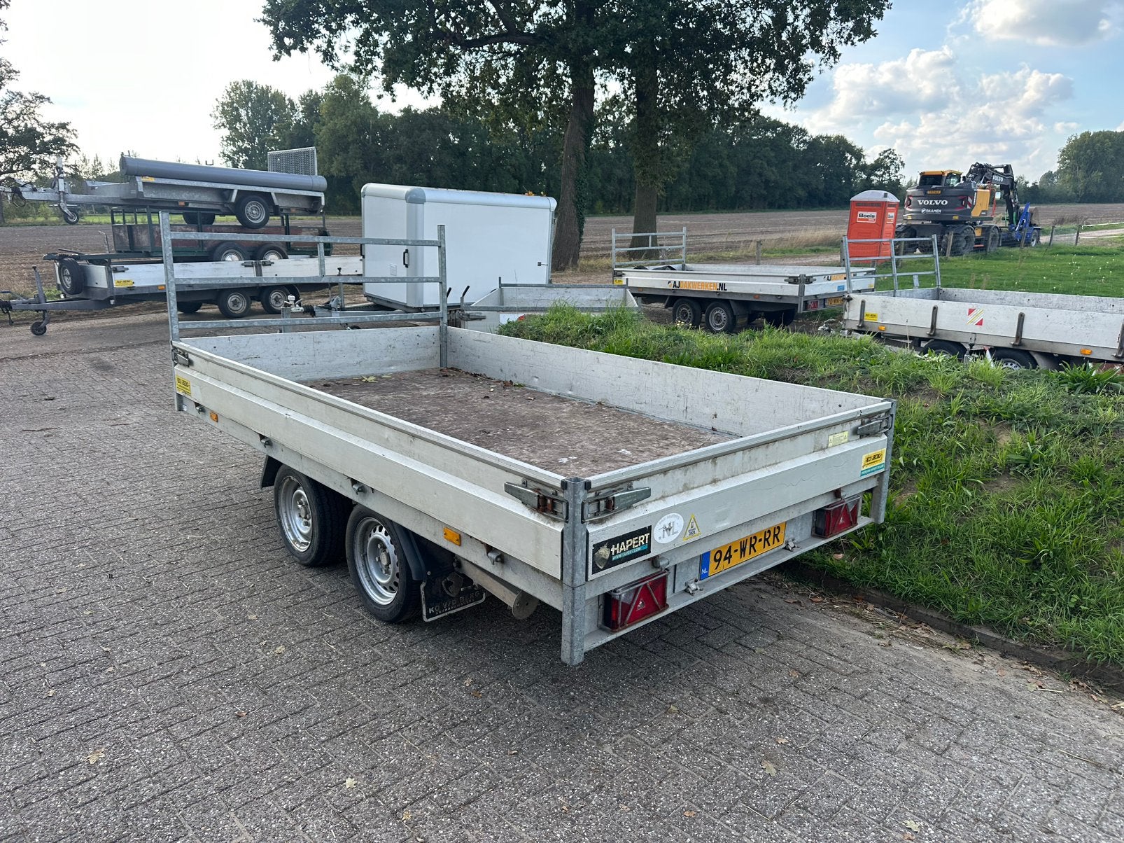 Hapert plateau tandemasser met rijplaten !!!, Ophalen of Verzenden, Zo goed als nieuw