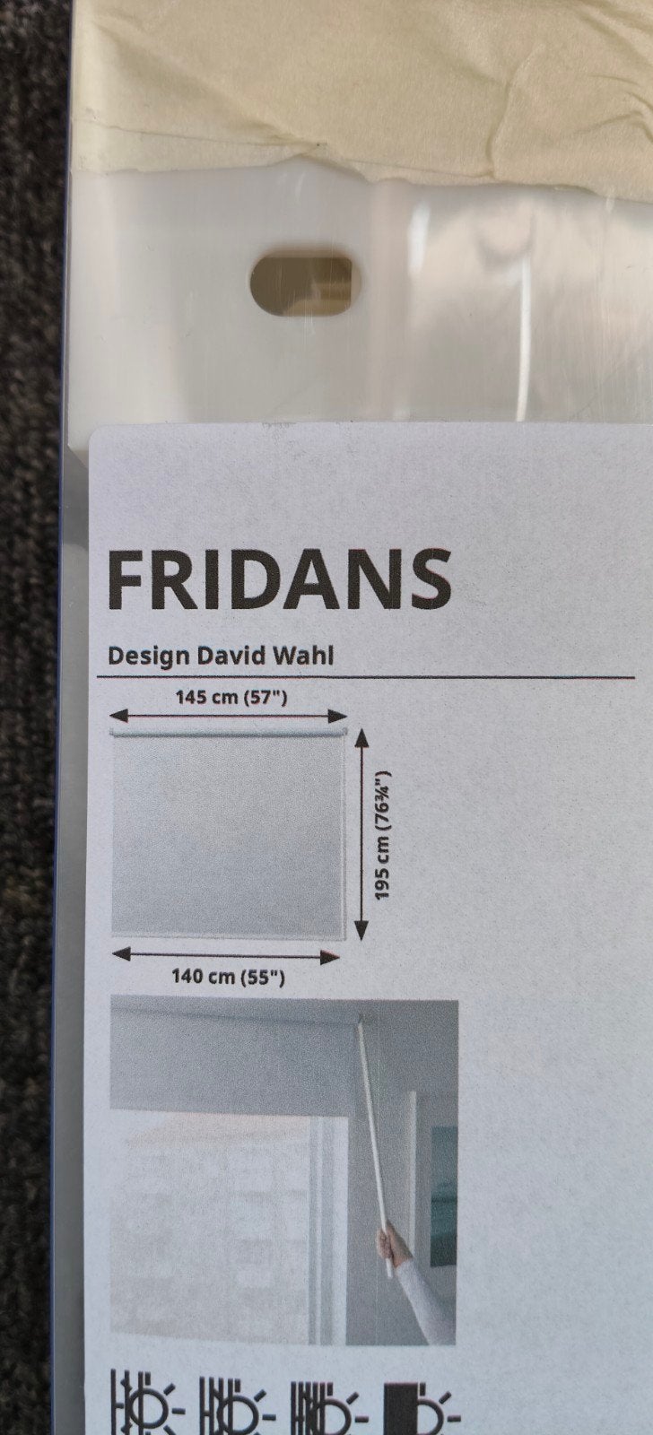 Nieuw IKEA FRIDANS rolgordijn - 140/145x195 cm, IKEA, Ophalen of Verzenden, Nieuw, Rolgordijn