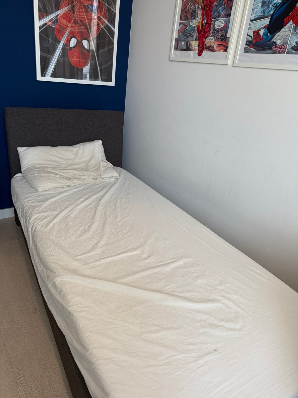 Beterbed boxsspring 90x200 grijs, Ophalen, Gebruikt, Eenpersoons, 90 cm