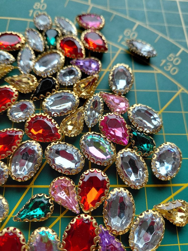 Setje gekleurde strass knopen, Verzenden, Nieuw, Knoop of Knopen