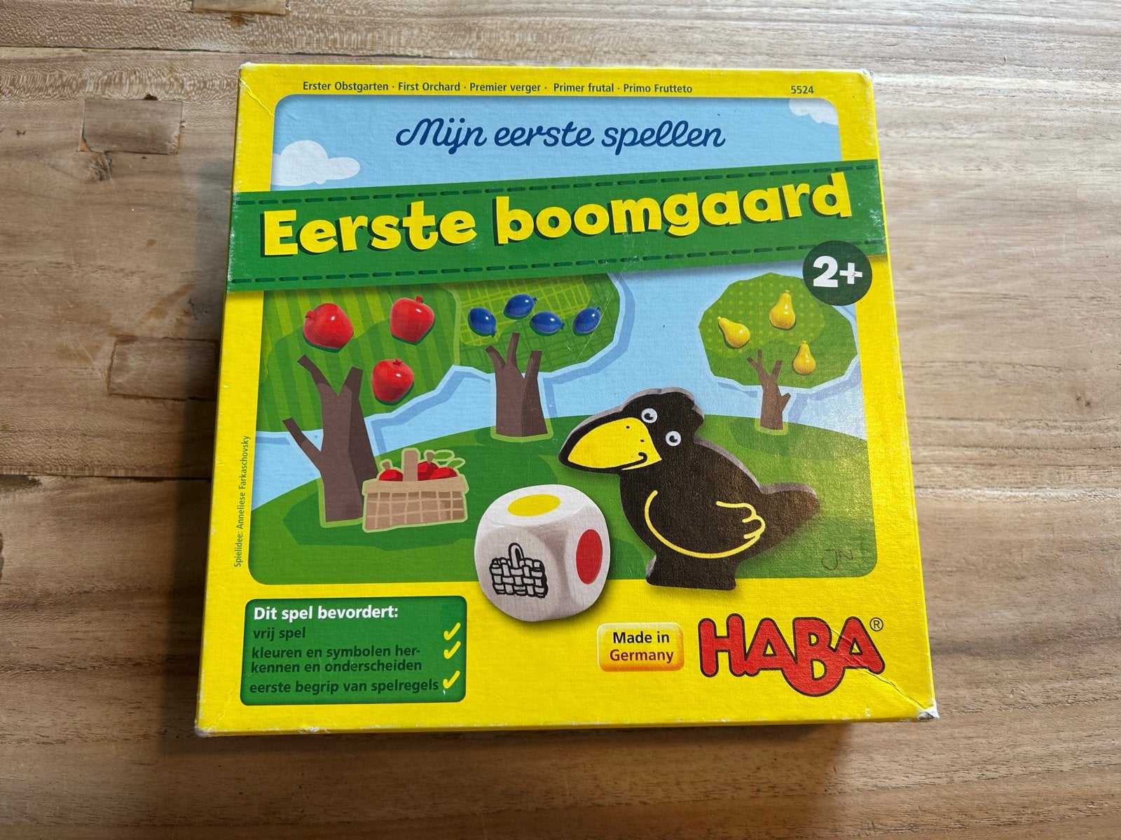 HABA Mijn Eerste Spellen: Eerste Boomgaard (2+), Drie of vier spelers, Ophalen of Verzenden, Gebruikt