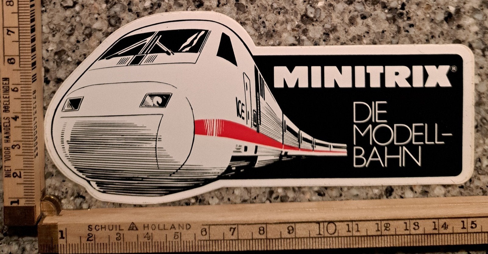 Vintage sticker modelbouw modeltrein Minitrix merk trein, Verzamelen, Ophalen of Verzenden, Zo goed als nieuw, Overige typen