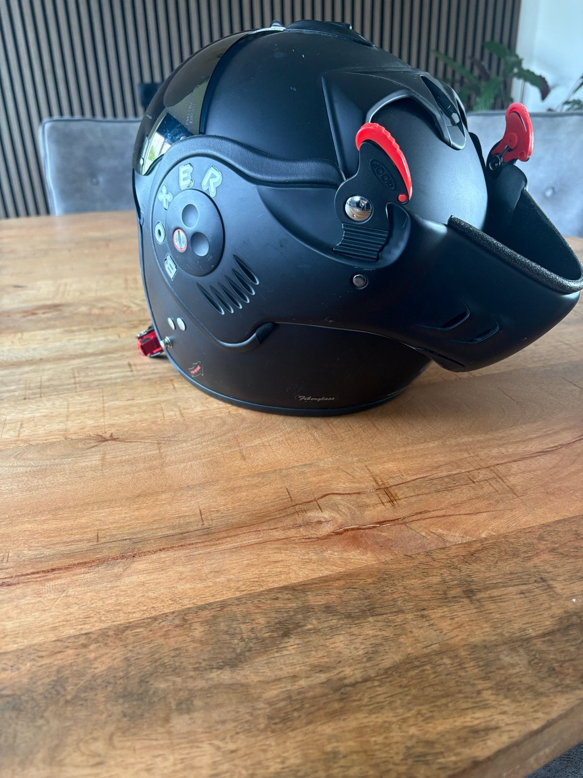 Boxer Scooter Helm - Mat Zwart met Lichte Beschadigingen, Fietsen en Brommers, Ophalen of Verzenden, Gebruikt, Large