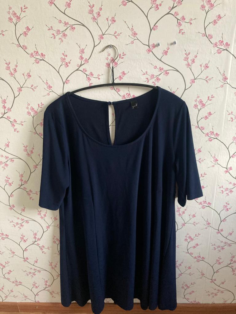 Yoek tuniek. Donkerblauw. Wide bottom. Maat M., Kleding | Dames, Ophalen, Zo goed als nieuw, Blauw, Blouse of Tuniek