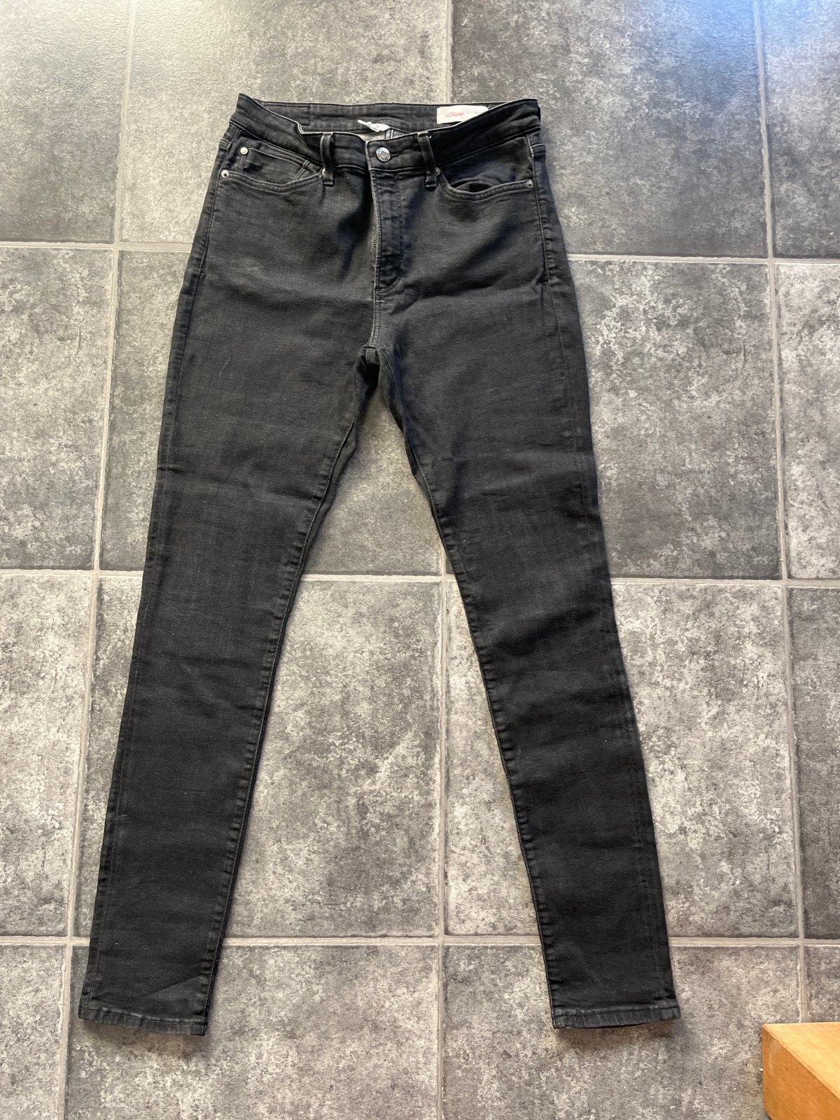 S.Oliver Skinny Jeans W40 L32 - Zwart/Grijs, Ophalen of Verzenden, Gedragen, Zwart, Overige jeansmaten
