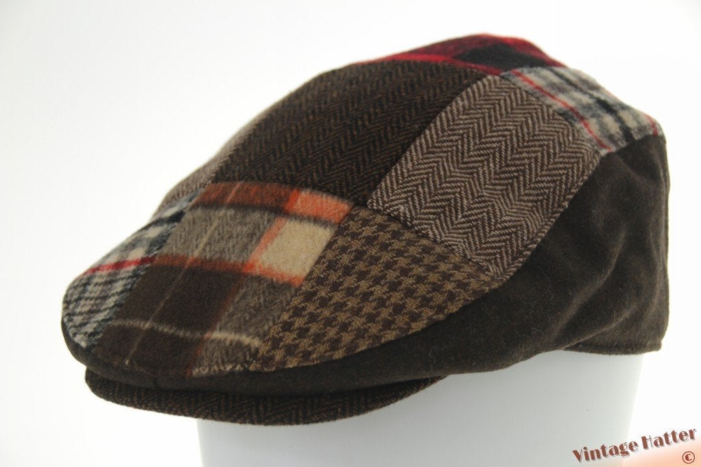 flatcap Platte pet Hawkins patchwork bruin 58, 59 en 60 new, Nieuw, Ophalen of Verzenden, Pet, 58 of 59 cm (L, 7¼ of ⅜ inch)