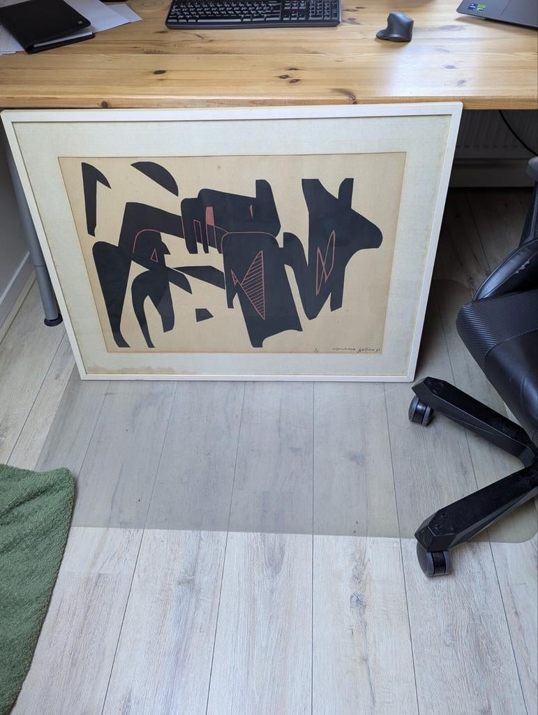 Jan van der Zee - Lignedruk/Litho - De Ploeg - 1973, Antiek en Kunst, Kunst | Litho's en Zeefdrukken, Ophalen of Verzenden