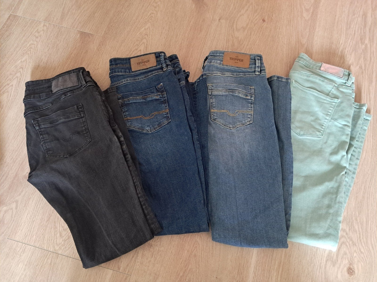 4 broeken maat 40-42, Ophalen, Blauw, Maat 42/44 (L), Lang