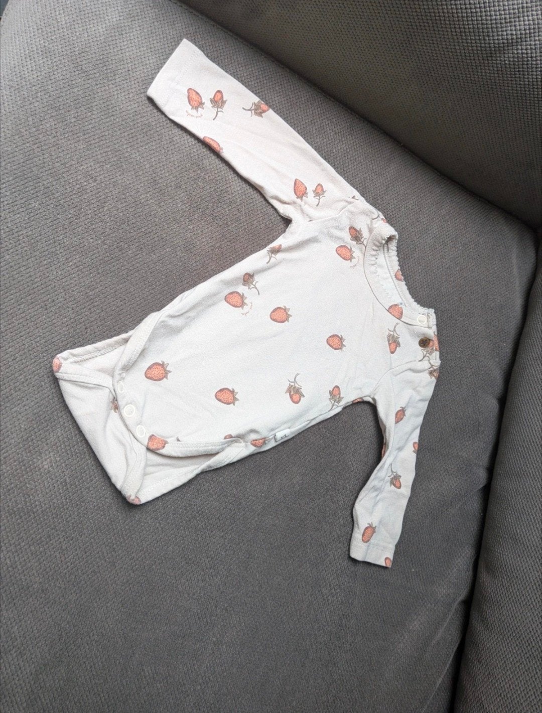 Schattige romper met aardbeienprint - maat 56, Gebruikt, Ophalen of Verzenden, Pakje, Your wishes