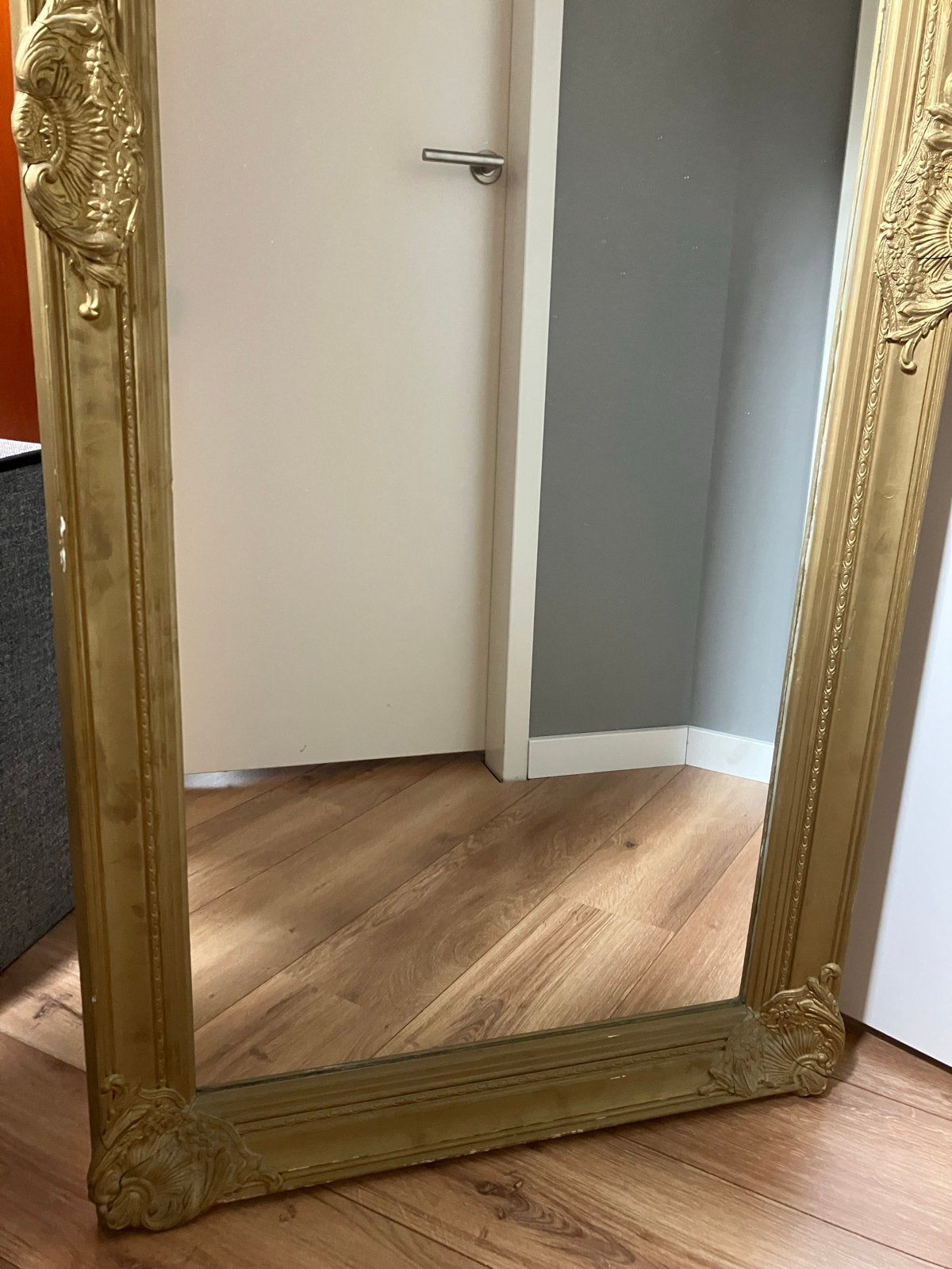 Goud geverfde houten lijst, 176 x 76 cm, Ophalen, Rechthoekig, 50 tot 100 cm, 150 tot 200 cm