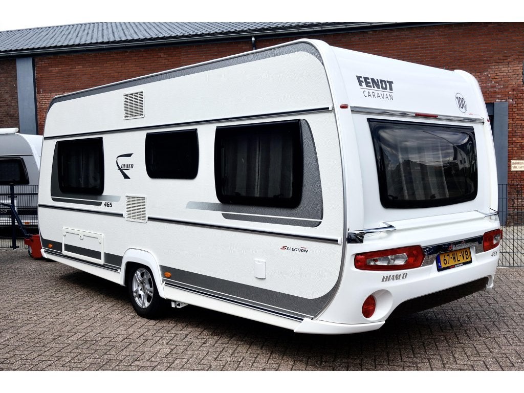 Fendt Bianco Selection 465 SFB 2015 Mover Airco 1500KG, Caravans en Kamperen, Caravans, Rondzit, Dwarsbed, Bedrijf, Schokbreker