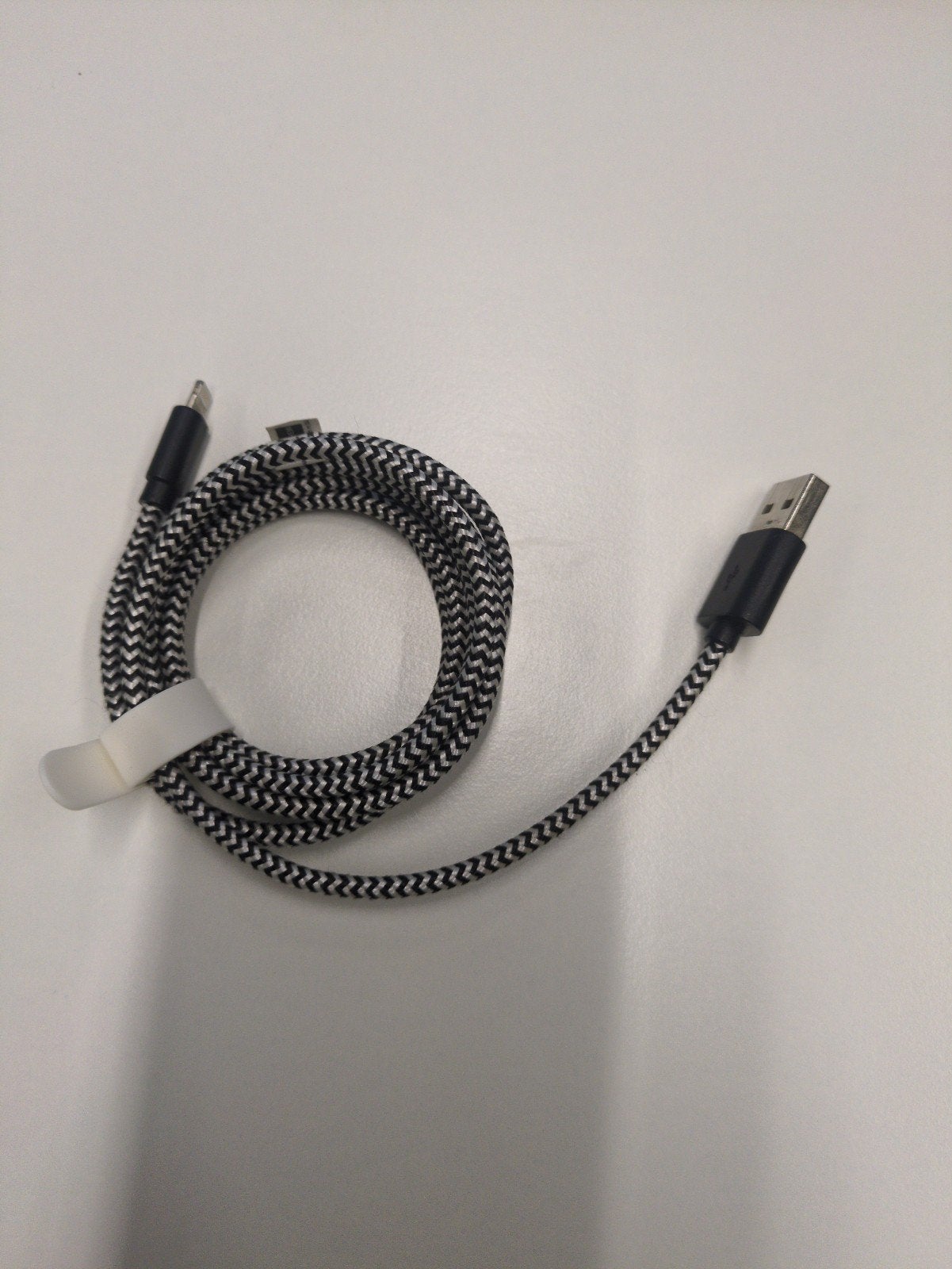 Hema iPhone USB Oplader Kabel - Zwart/Wit Gevlochten, Ophalen, Nieuw, Minder dan 2 meter, Overige kabels