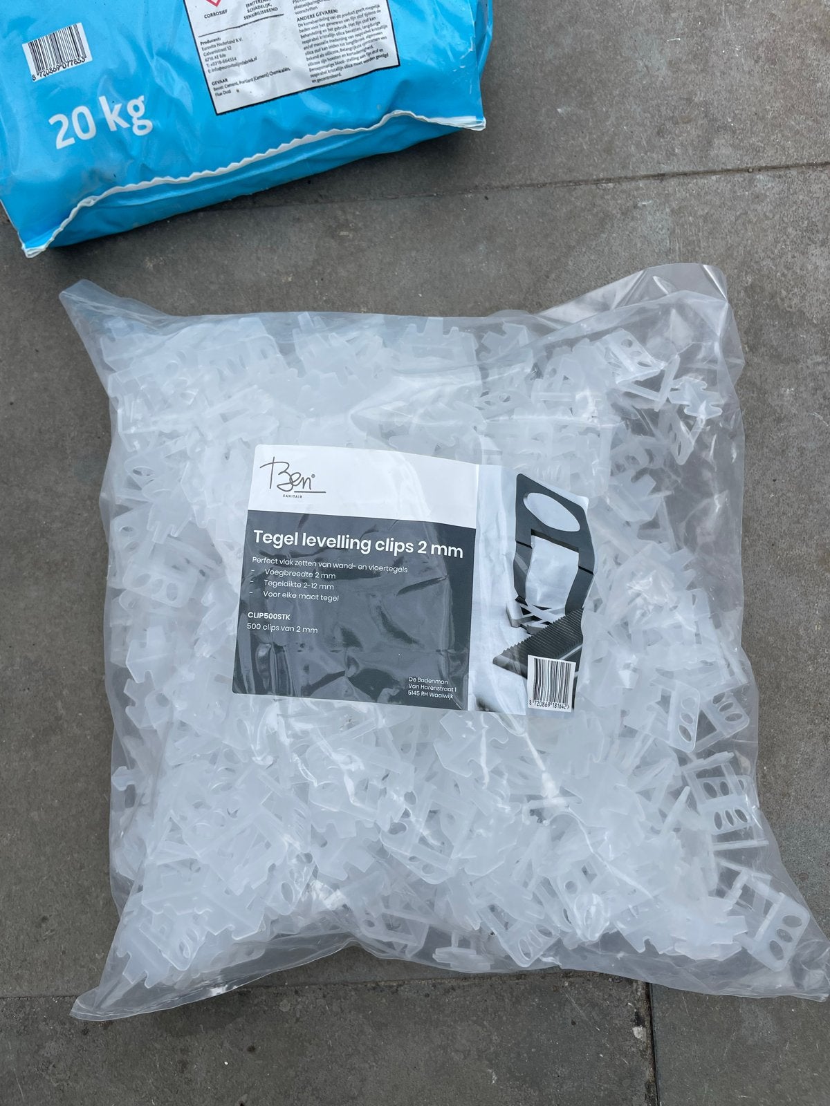 Ben Sanitair Tegel Levelling Clips 2mm - 500 stuks, Ophalen, Nieuw, Overige typen