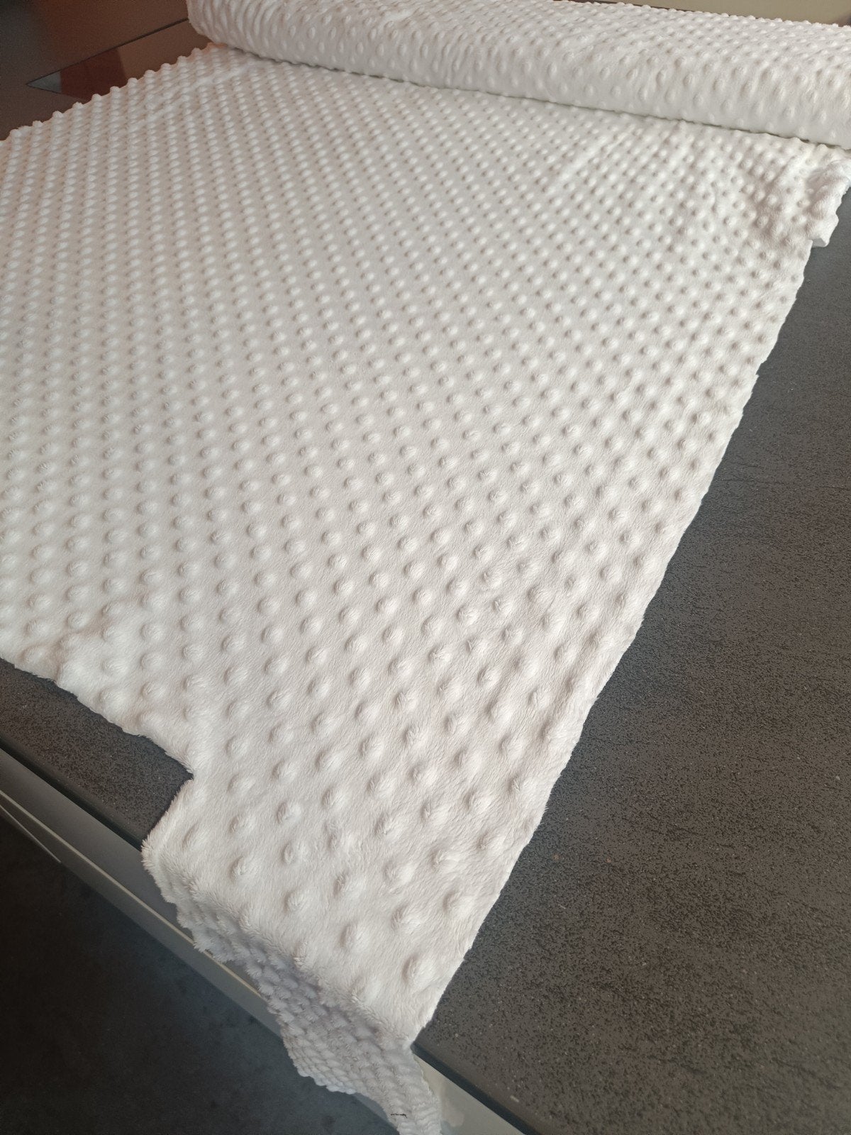 Witte Minky Fleece Stof op Rol - 2.75m x 1.60m + extra, 120 cm of meer, Wit, Ophalen of Verzenden, Polyester