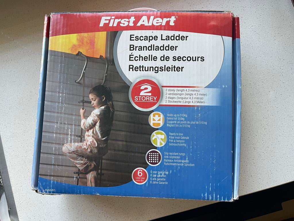 First Alert Vluchtladder 4,3m (2 verdiepingen) - Nieuw, Ophalen, Nieuw, Ladder, Opvouwbaar of Inschuifbaar