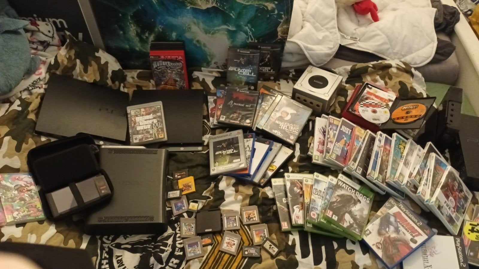 Collectie retro consoles, inc. kabels, controllers, games, Ophalen, Overige merken, Gebruikt