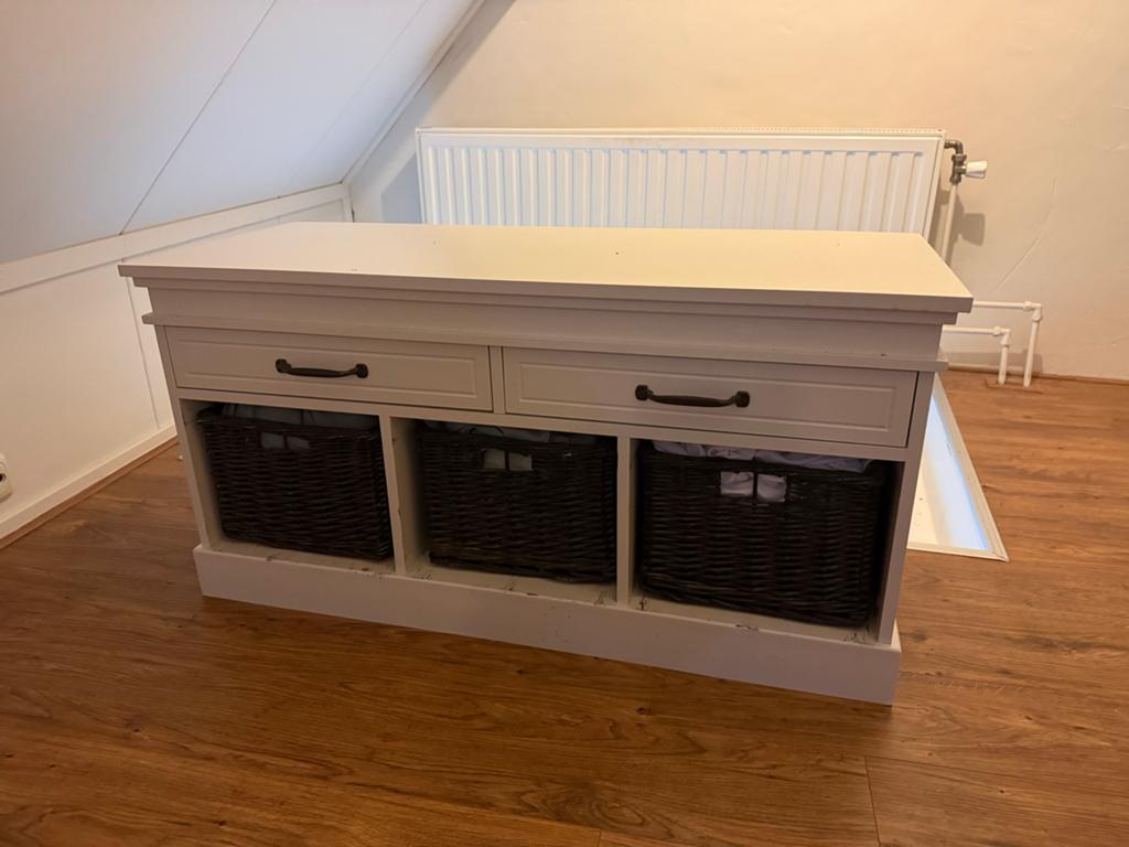 Dressoir met lades en rieten manden - 100x40x50 cm, Huis en Inrichting, Kasten | Dressoirs, Ophalen, Gebruikt, 100 tot 150 cm