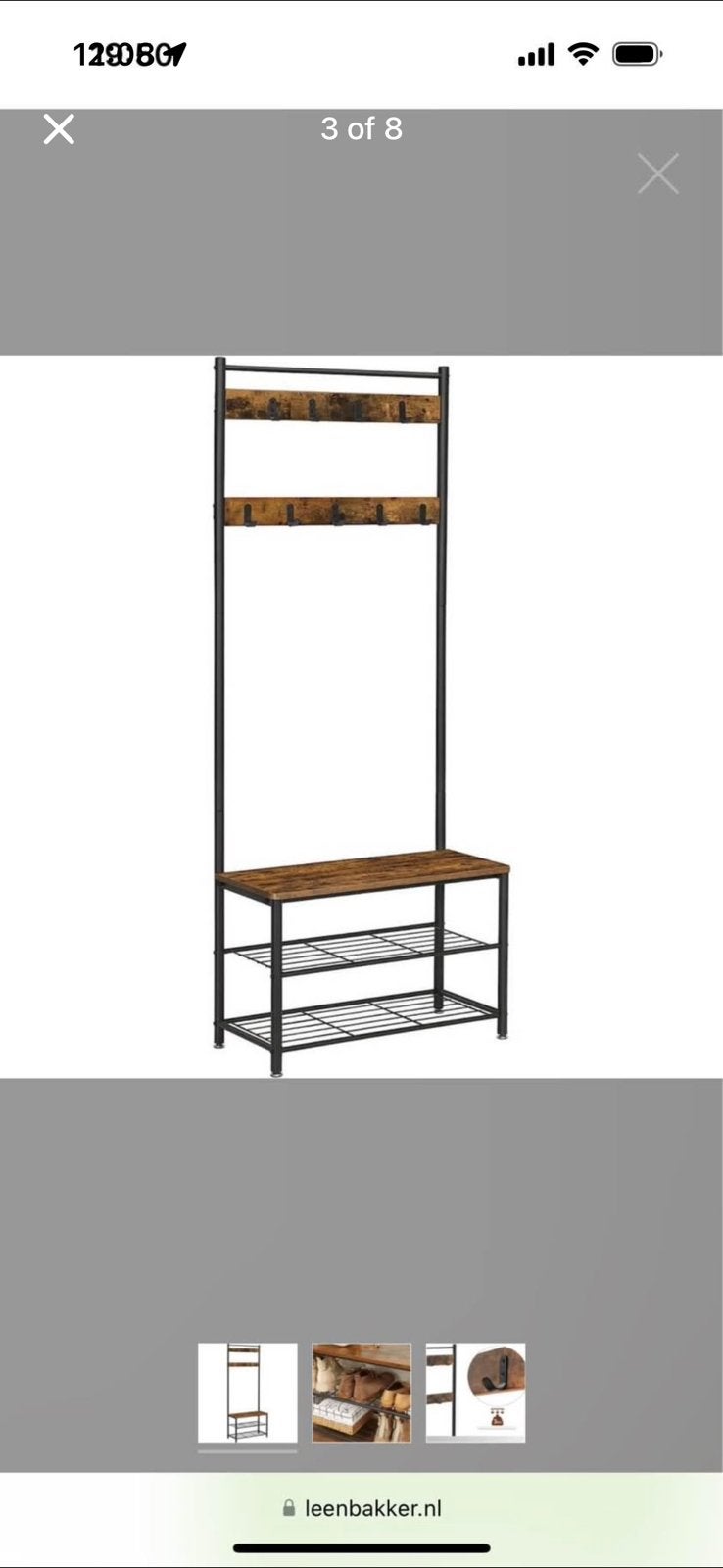 Parya home shoe rack + coat hanger, Ophalen of Verzenden, Hout, Wandkapstok, Minder dan 100 cm
