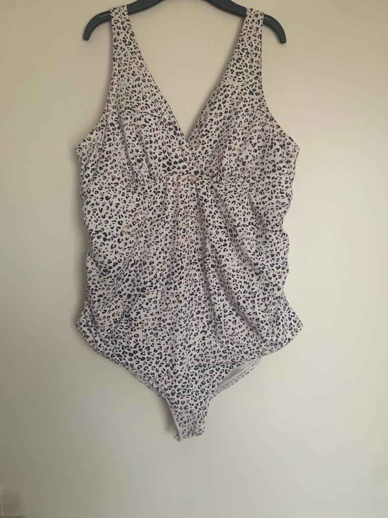 Leopard Print Badpak, Kleding | Dames, Badmode en Zwemkleding, Ophalen of Verzenden, Gedragen, Wit, Badpak