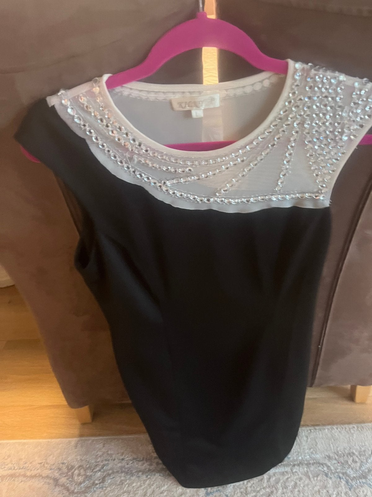 Gala jurk maat L, Ophalen of Verzenden, Gedragen, Zwart, Galajurk