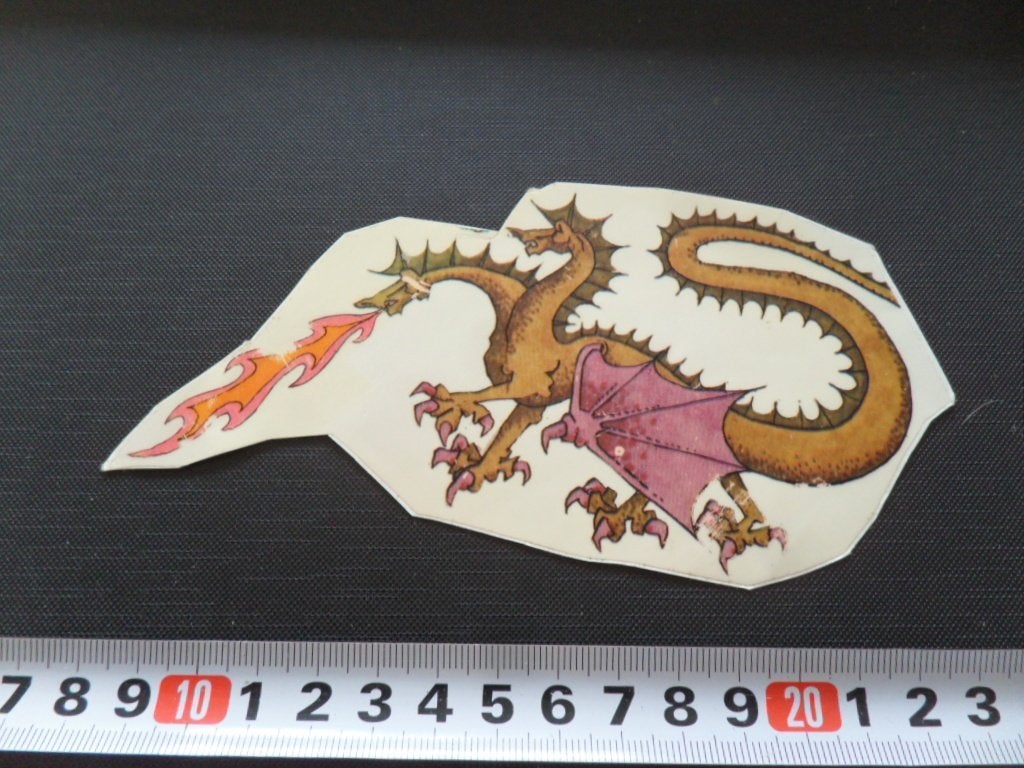 sticker transparant strip draak 2 koppen vuur spuwen, Verzamelen, Ophalen, Zo goed als nieuw