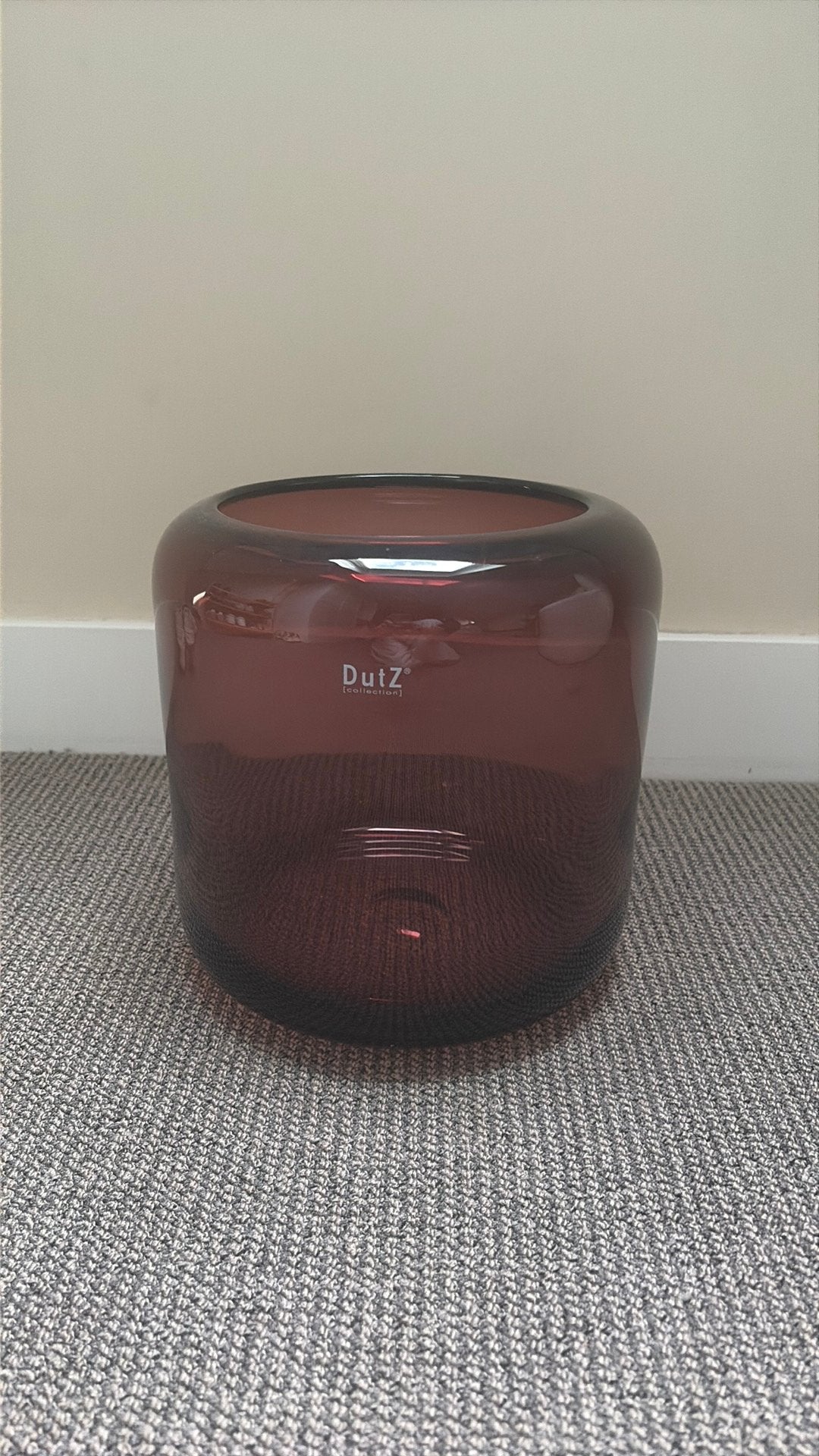 Groot Bordeaux dutz vaas / windlicht, Huis en Inrichting, Ophalen, 30 cm, Rood, Glas