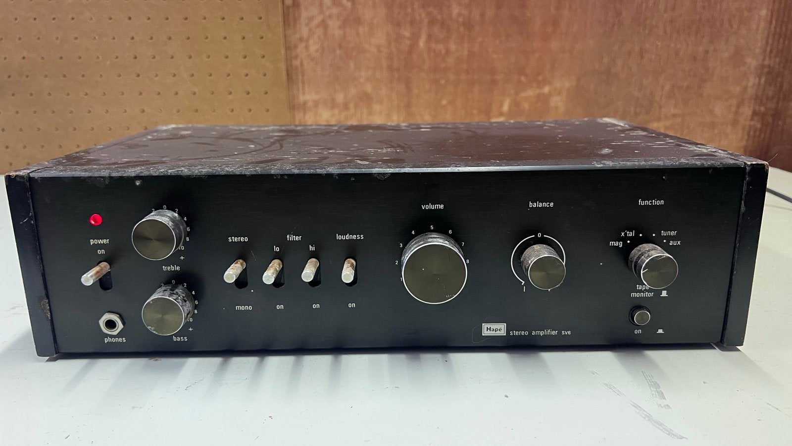 Vintage Hape Stereo Versterker - Zwart, Gebruikt, Gebruikt, 60 tot 120 watt, Stereo, Ophalen