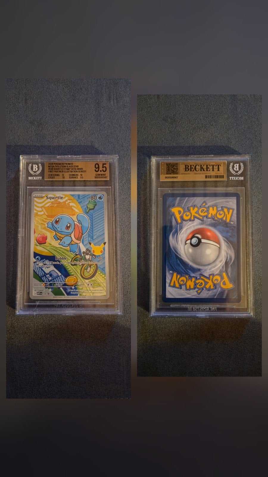 Squirtle 039 Pokémon Promo BGS 9,5 Gem Mint, Ophalen of Verzenden, Nieuw, Losse kaart, Foil