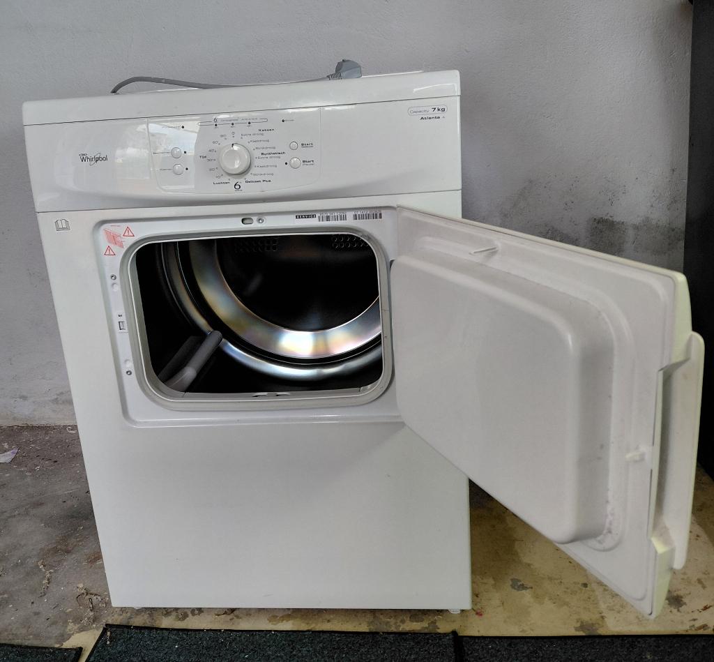Wasdroger merk Whirlpool, Ophalen, 6 tot 8 kg, Gebruikt, Luchtafvoer