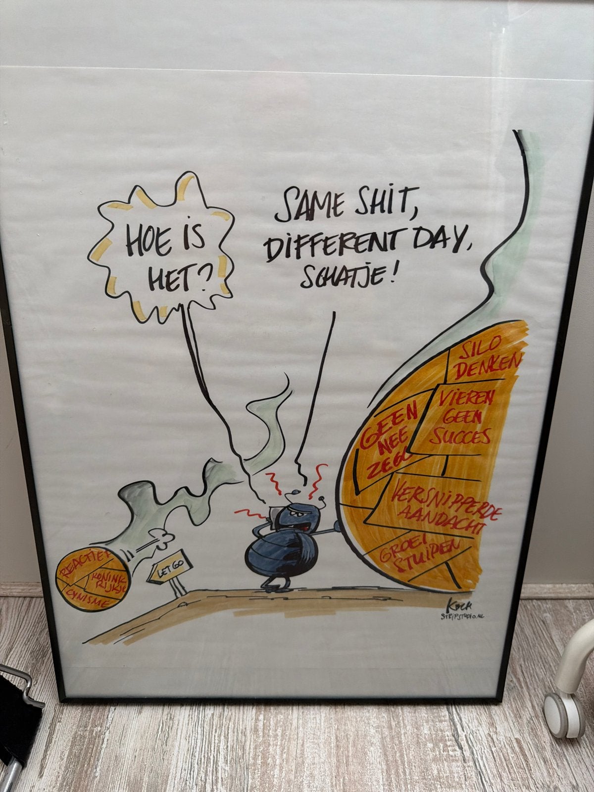 Grappige print: 'Same Shit, Different Day, Schatje!', Huis en Inrichting, Woonaccessoires | Schilderijen, Tekeningen en Foto's