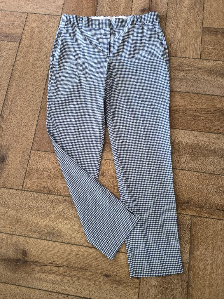 Prachtige wit met blauw geruite broek van Massimo Dutti, 40, Maat 38/40 (M), Massimo Dutti, Meerkleurig, Nieuw
