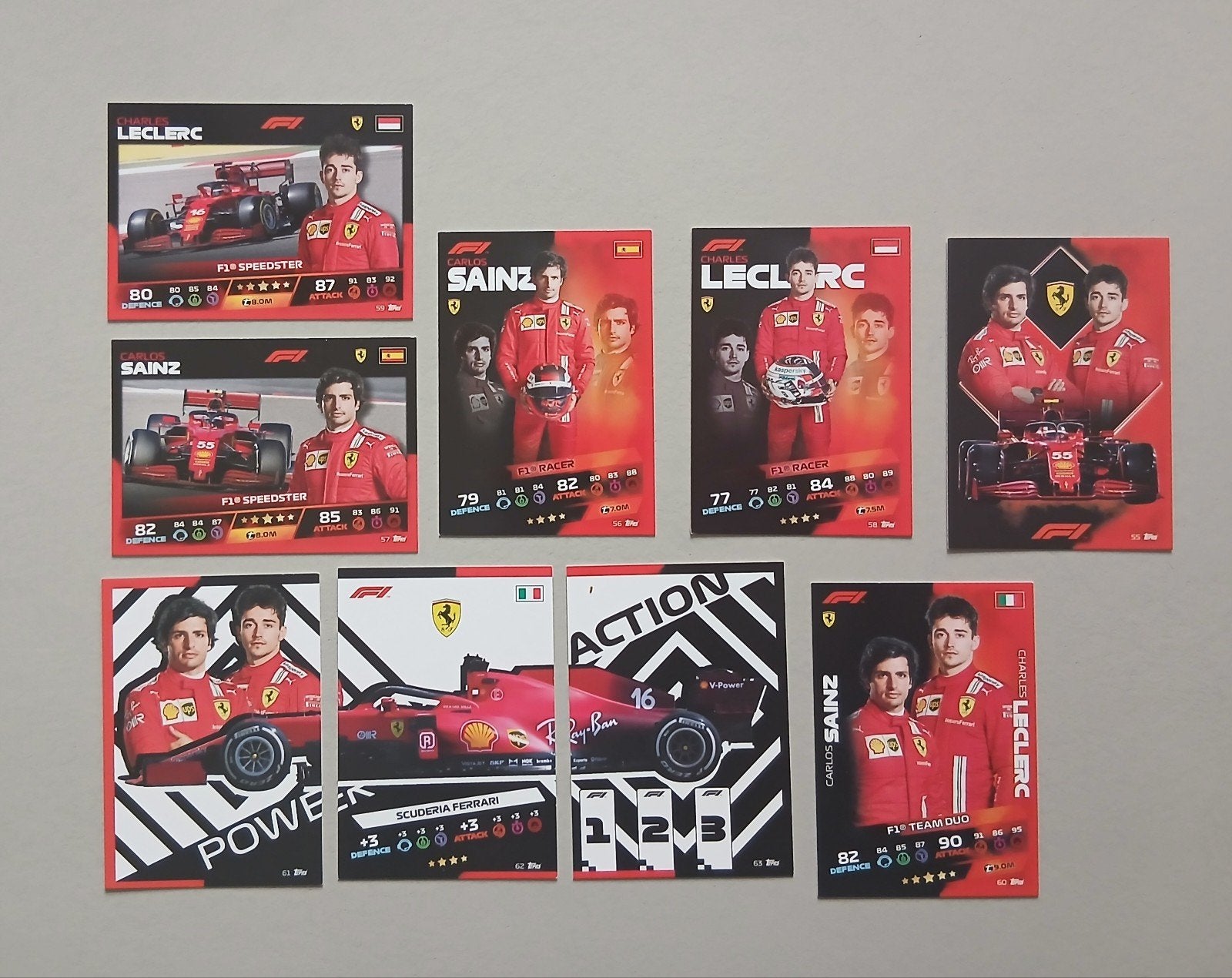 Topps Turbo Attax 2021 F1 Ferrari Kaarten Set, Hobby en Vrije tijd, Ophalen of Verzenden, Zo goed als nieuw, Meerdere kaarten