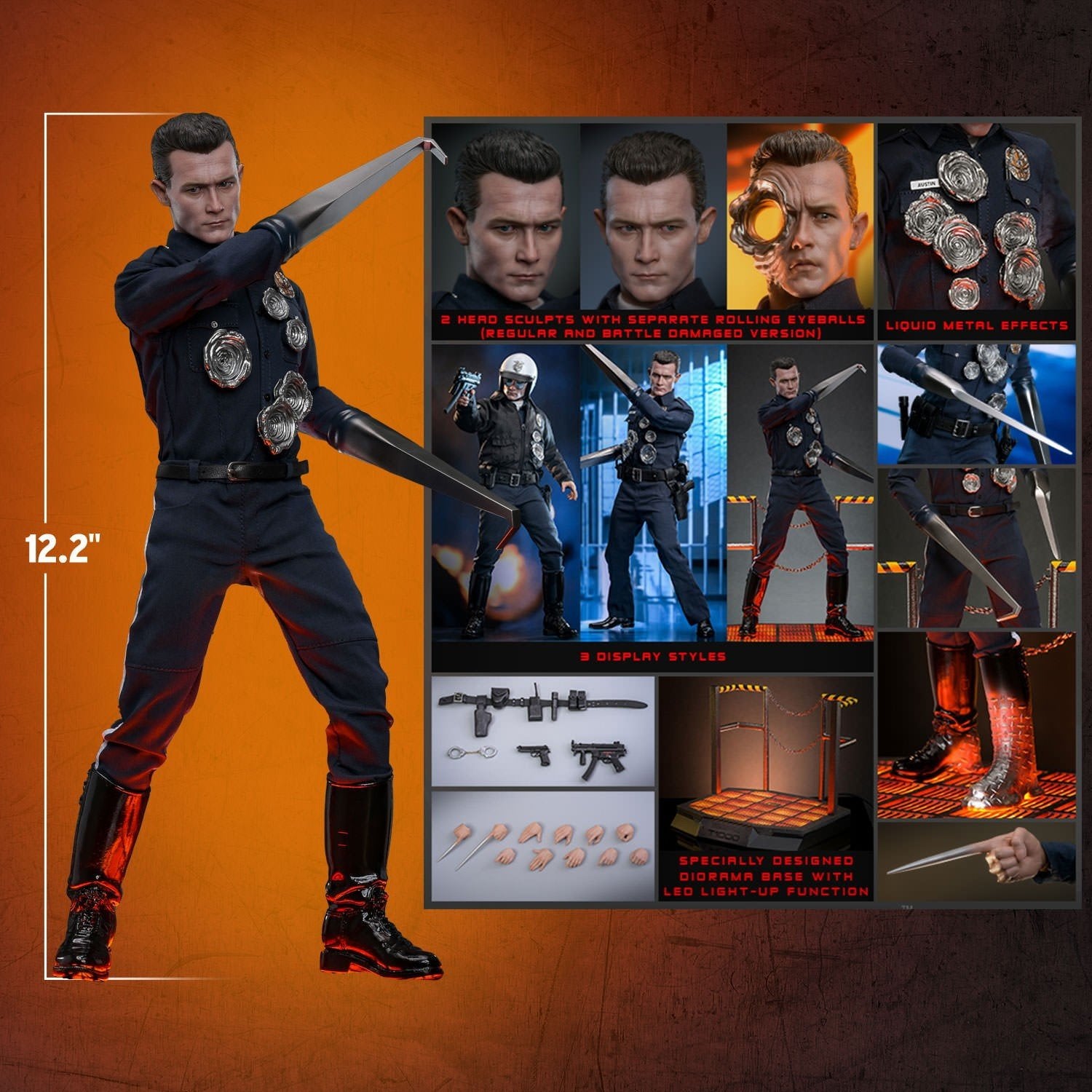 Hot Toys Terminator,T-1000,Terminator 2,sideshow., Ophalen of Verzenden, Zo goed als nieuw