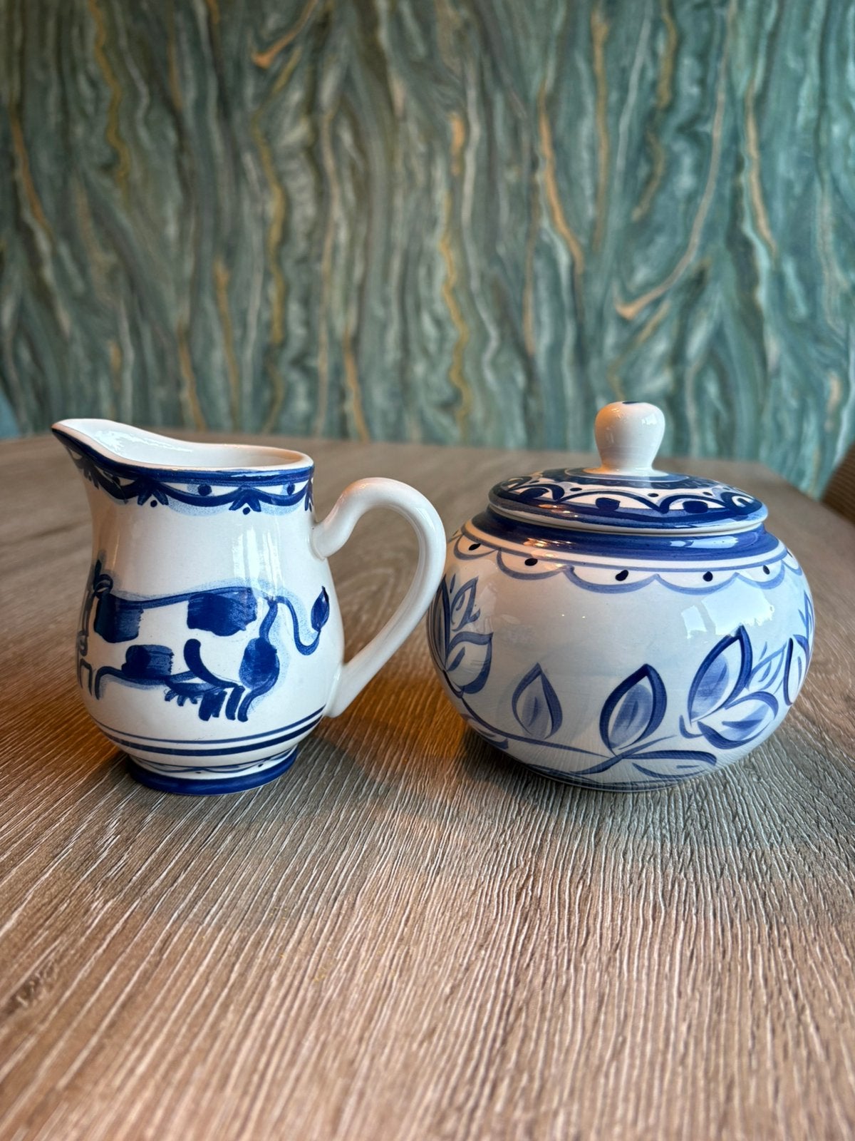 Delfts Blond suikerpot en melkkannetje, Ophalen, Zo goed als nieuw, Aardewerk, Overige typen