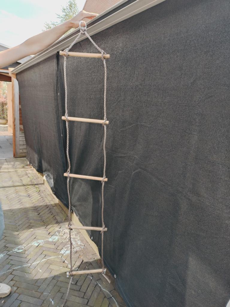 Houten touwladder voor boomhut of speeltoestel, Ophalen of Verzenden, Gebruikt, Schommel