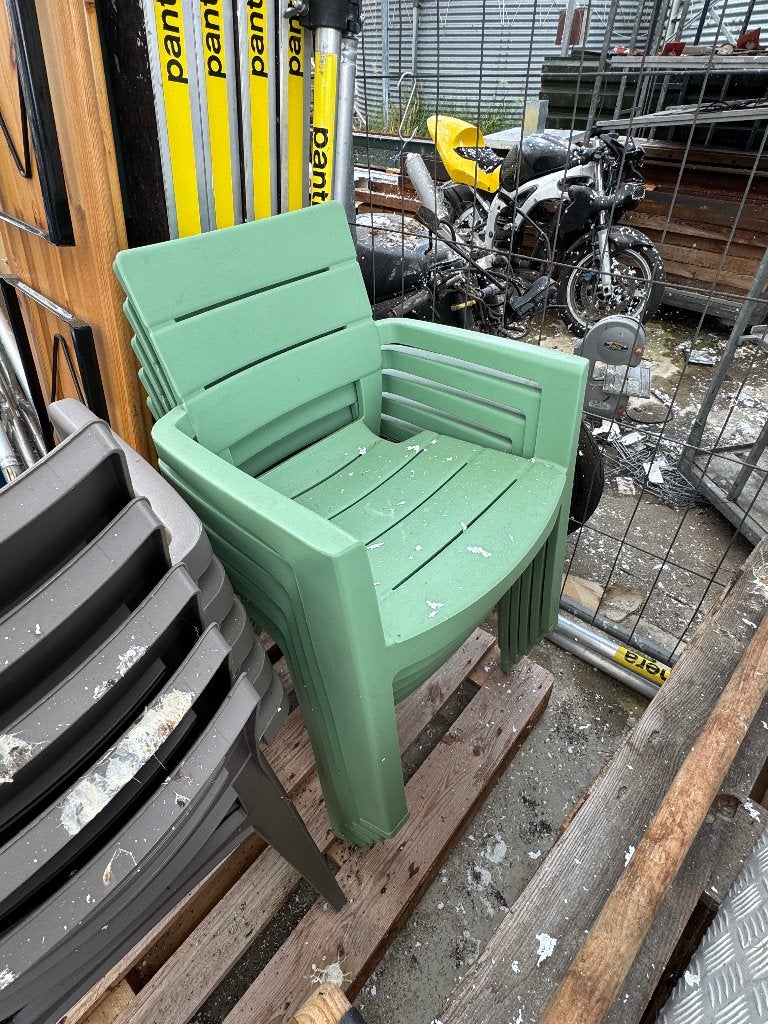 Tuinstoelen 10 stuks Allibert stapelstoel Ibiza, Ophalen, Gebruikt, Kunststof, Stapelbaar