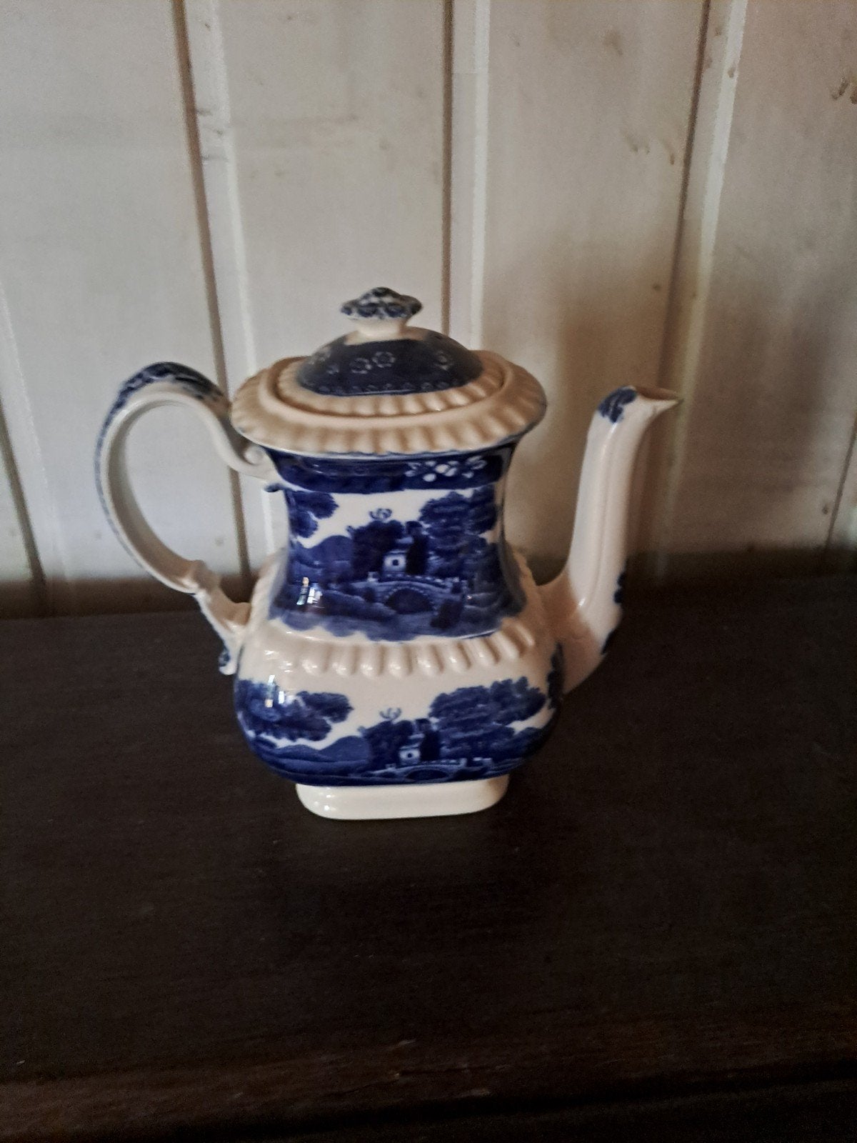 Antieke Copeland Spode's Tower Koffiepot - Blauw/Wit, Ophalen of Verzenden