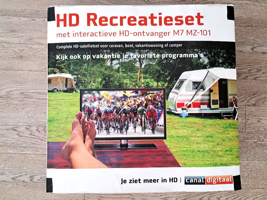 Complete M7 HD Recreatieset (Canal Digitaal)+Trax schotel., Ophalen, Gebruikt, (Schotel)antenne, Overige merken