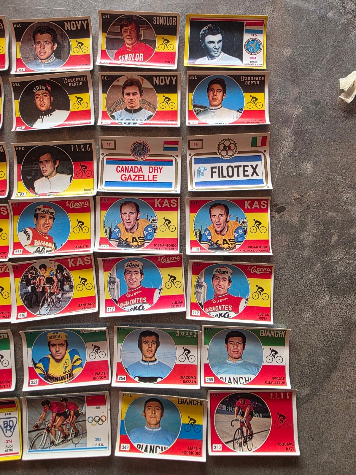 Panini wielerstickers 1972 36 stickers Theo Middelkamp,, Ophalen of Verzenden, Nieuw, Meerdere stickers